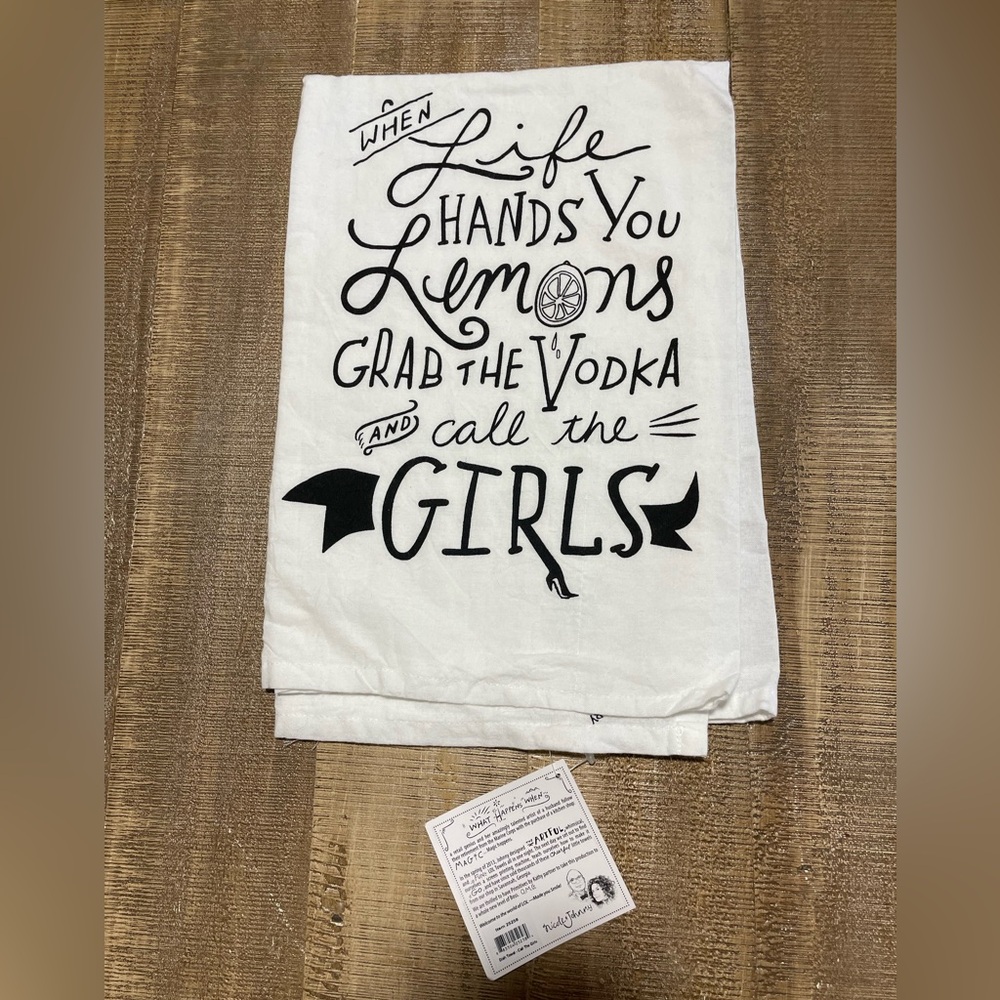 Primitives by Kathy LOL Dish Towel with Black Text